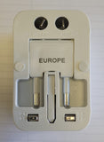 International Adapter Wall Plug for most Foreign Outlet Plugs 2-Pin or 3-Pin with Ground - New