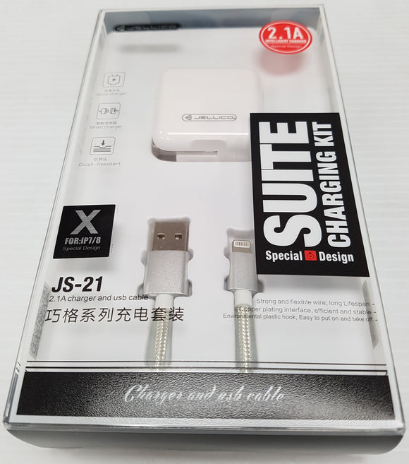 Jellico Apple iPhone Lightning Sync and Charging Cable with Power Adapter 2.1A Combo - New - Razzaks Computers - Great Products at Low Prices
