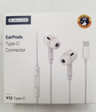 Jellico Earpods USB Type-C connector wired headset with Microphone for  X12-Type-C Headphones X12 - White