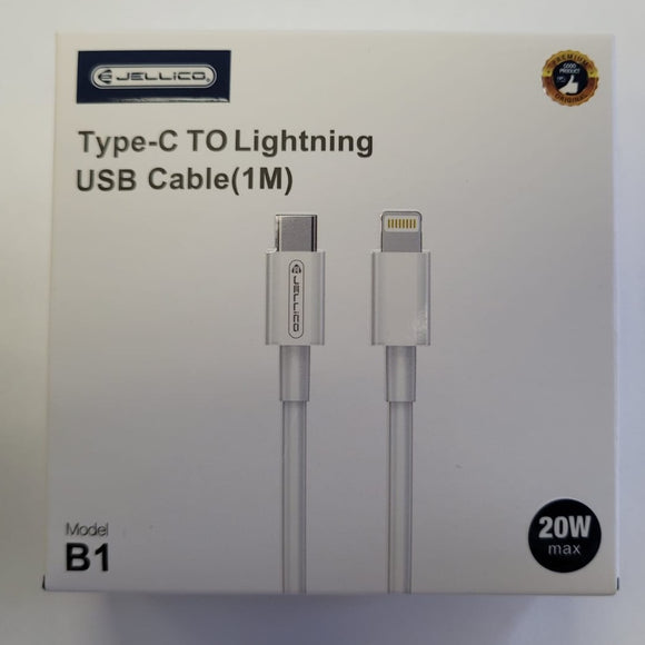 Jellico Fast Charging Cable Lightning to Type-C 20W - Model B1 1 meter Cable