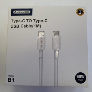Jellico Fast Charging Cable USB Type-C to Type-C - Model B1 1 meter Cable
