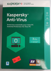 Kaspersky Antivirus for Microsoft Windows 7-10 - 3 PCs 1-Year License - Razzaks Computers - Great Products at Low Prices