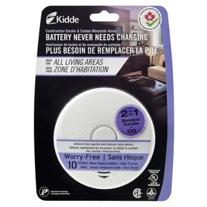 Kidde Worry Free Battery Operated Photoelectric Combination Smoke and CO Alarm with Hush Button