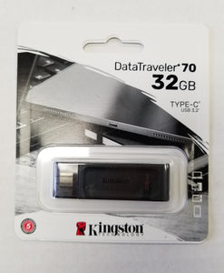 Kingston 32 GB USB-C Type-C Drive DataTraveler 70 DT70/32GBCR USB /3.2/3.1/3.0/2.0