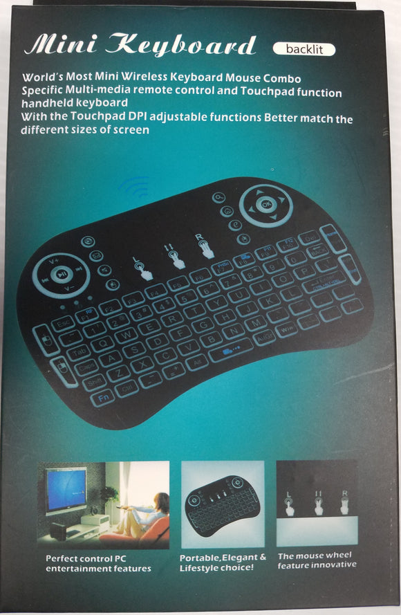 Mini Keyboard Backlit with Touchpad and Mouse Remote Control Compatible Android TV Box, Smart TV White - Razzaks Computers - Great Products at Low Prices