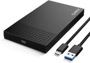 ORICO USB C Hard Drive Enclosure, 2.5" SATA to USB 3.1 External Hard Drive Adapter for 7/9.5mm SATA III SSD HDD Support Max 4TB with UASP Tool Free Compatiable with PC, Laptop, TV, PS4, Xbox, Router