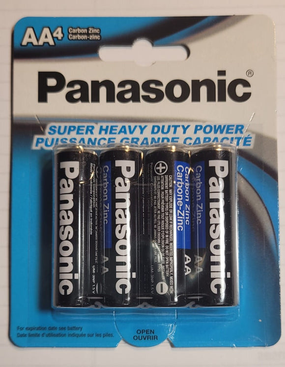 Panasonic Super Heavy Duty Size AA 1.5V Battery 4-pack UM-3NPA/4BCA AA4 - New