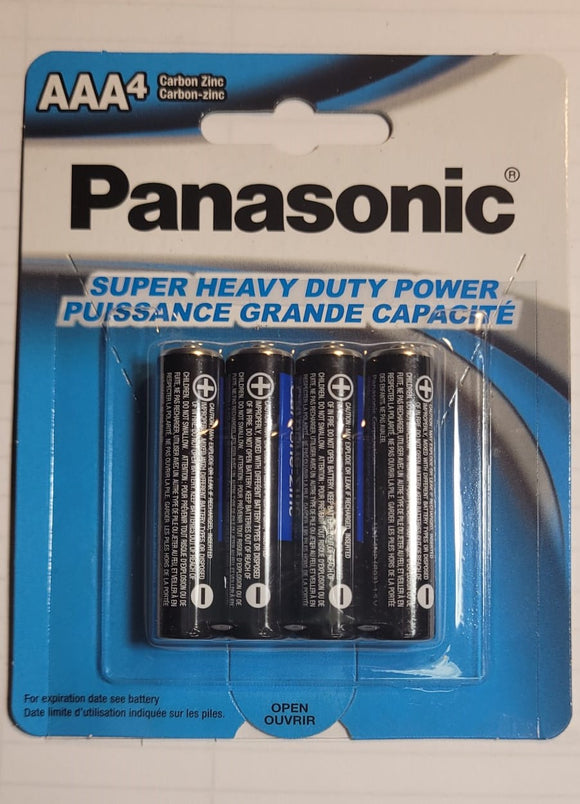 Panasonic Super Heavy Duty Size AAA 1.5V Battery 4-pack UM-3NPA/4BCA AAA4 - New