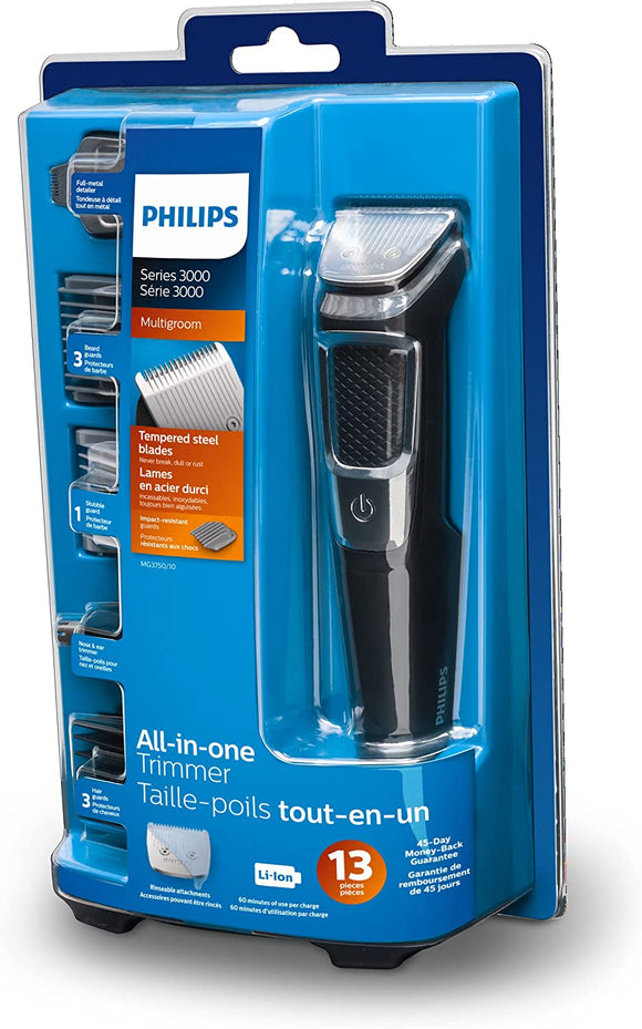 Philips Multigroom All-in-one Trimmer Series 3000 HC3750/10 Cordless with 13 Accessories