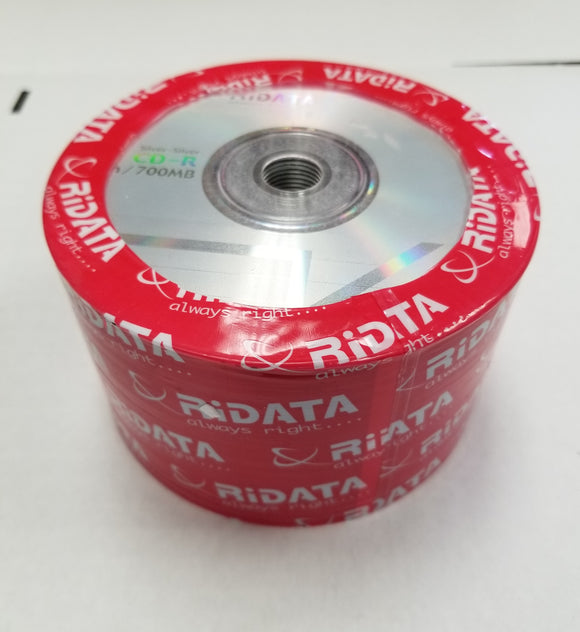 RiData CD-R Silver 50-Pack 52x Multi-Speed 700 MB 80 Minutes - New