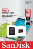 Sandisk Ultra microSDXC UHS-I 128 GB Memory Card with SD Adapter - New - Razzaks Computers - Great Products at Low Prices
