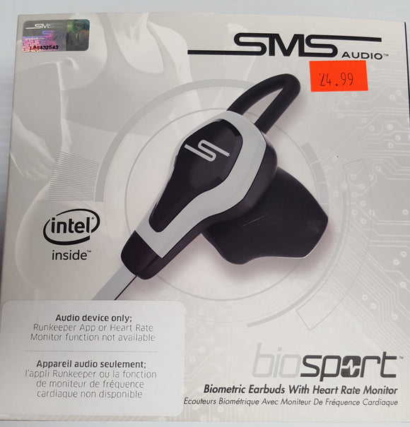 SMS Audio BioSport Earbud (Black/Gray) (Audio Device only) - Brand New - Razzaks Computers - Great Products at Low Prices