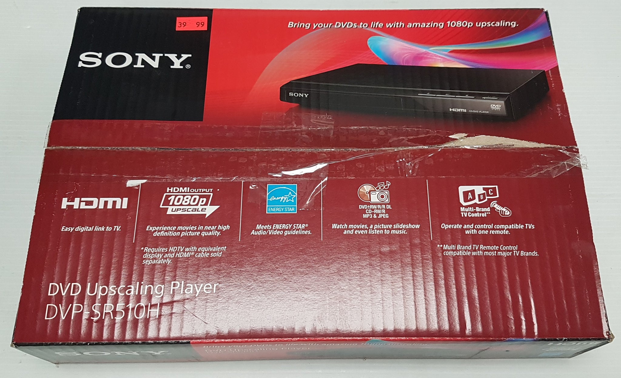 Sony DVP-SR510H DVD Player 1080P Upscaling - Open Box