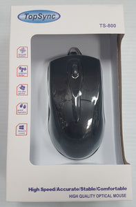 TopSync USB Optical Cable Mouse TS-800 - Black - BRAND NEW - Razzaks Computers - Great Products at Low Prices