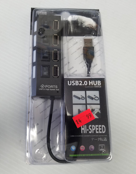 USB 2.0 4-Ports Hi-Speed Hub - New - Razzaks Computers - Great Products at Low Prices