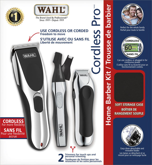 Wahl 36 Piece Complete Cordless Home Haircutting Kit, Includes 1 Hair Clipper, 2 Hair TrimmersModel 3155 - Razzaks Computers - Great Products at Low Prices