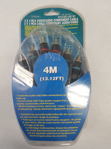 Wellson 3 x 3 RCA Component RGB Shielded Video Cable 4-meter - New - Razzaks Computers - Great Products at Low Prices